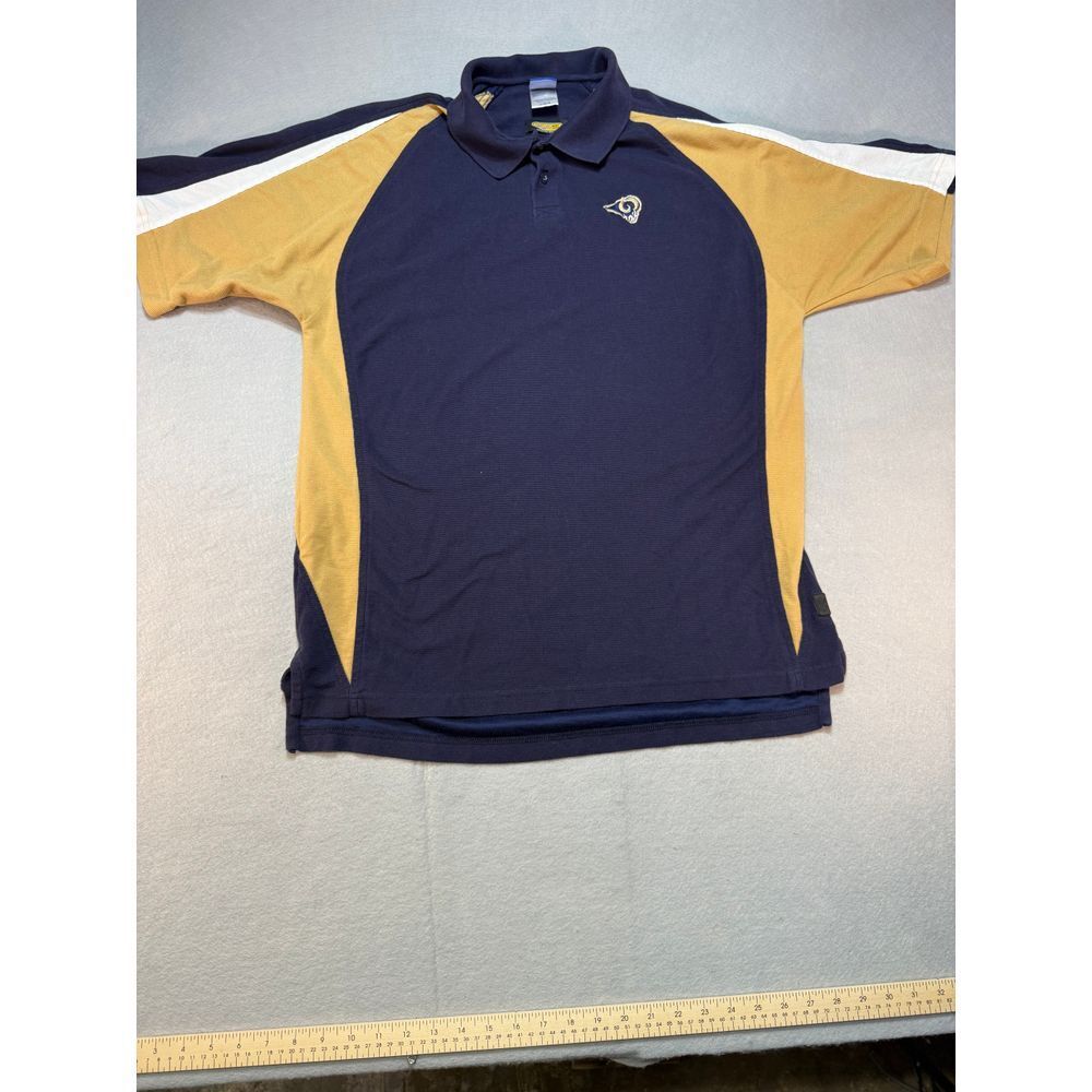 PlayDry Rams Polo Shirt Moisture Wicking Short Sleeve Football L/G